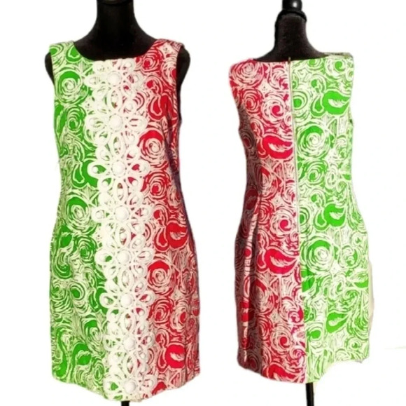 Lilly Pulitzer Jubilee Daiquiri Pink/Green Flam Alama Ding Dong Shift Dress 6 - Picture 4 of 12